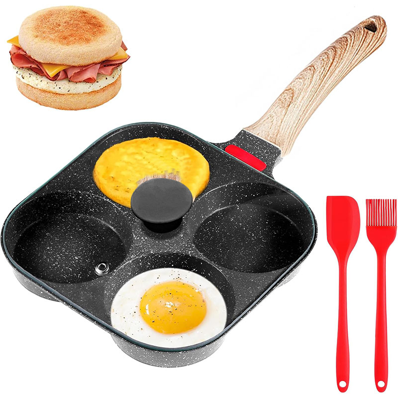Mini Pancake Griddle - Poêle à œufs approfondie avec couvercle,